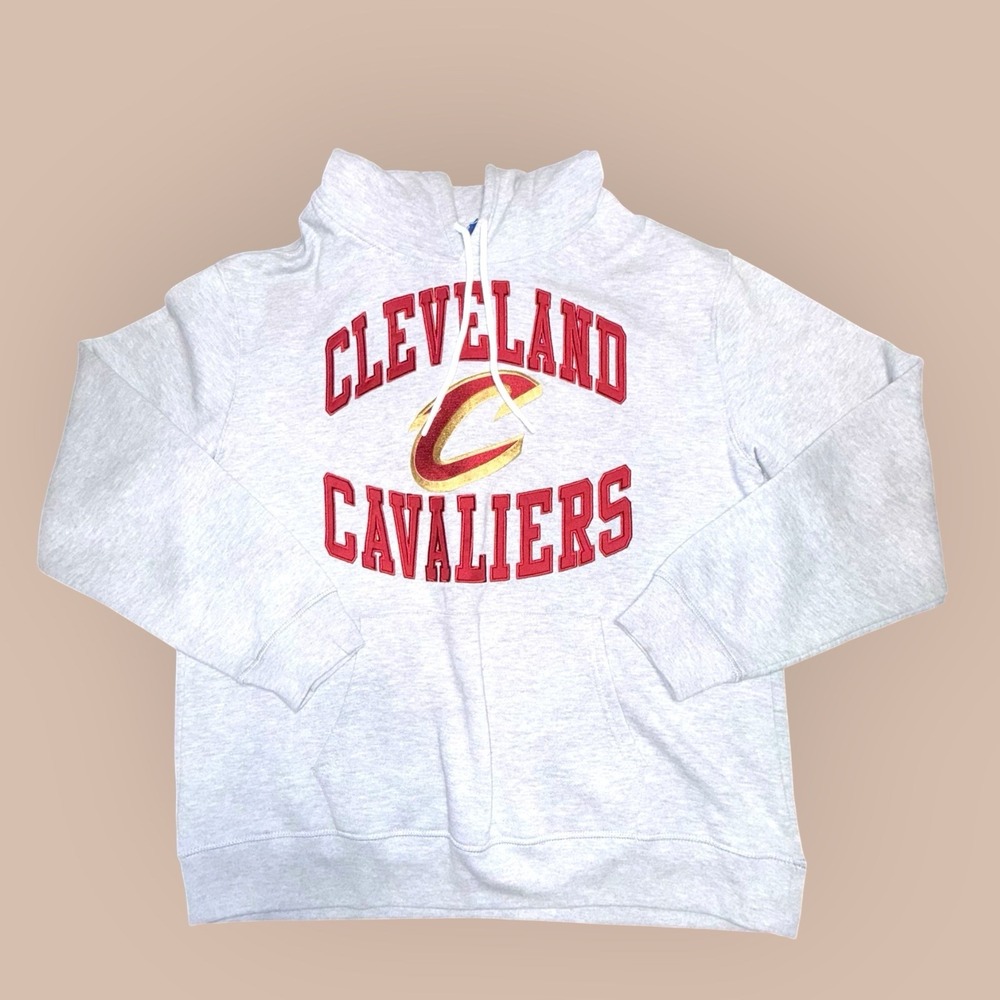 Cleveland Cavaliers Hoodie Mens L Gray NBA Pullover Sweatshirt Logo